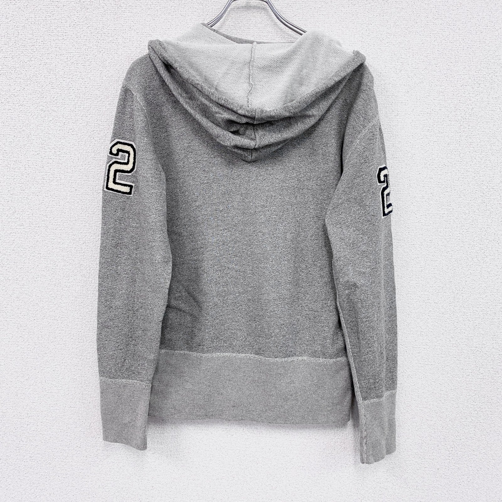 Champion　チャンピオン　ランタグ　後付けスウェットパーカー/フーディー　前V　灰色　グレー　Lサイズ