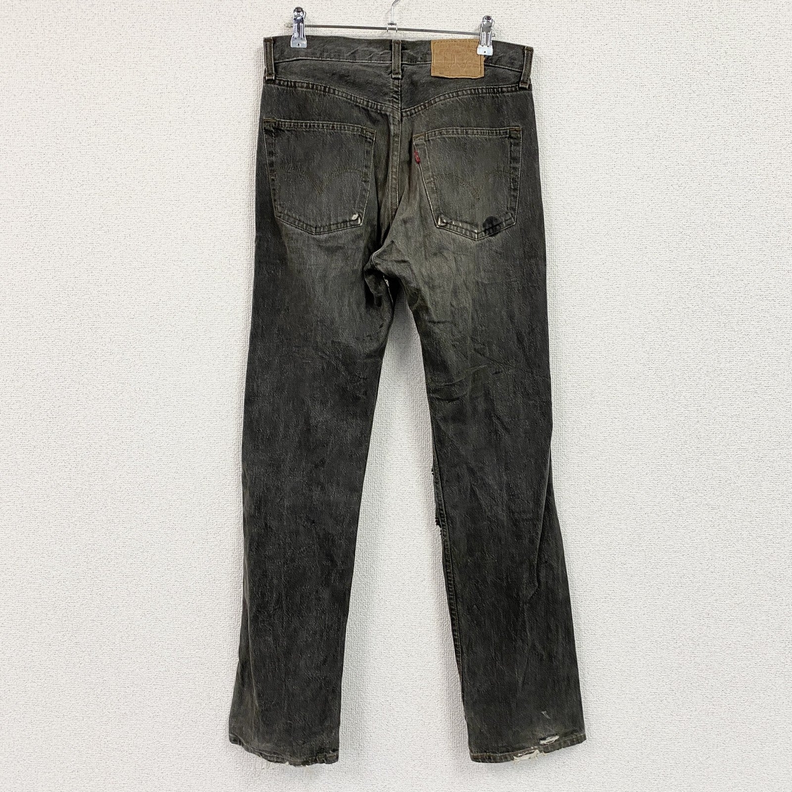 Levi's　リーバイス　ユーロリーバイス　501　ブラックデニムパンツ/ダメージジーンズ　インディゴ　黒　ブラック　W32サイズ