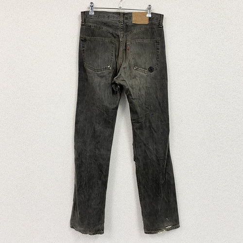 80s　EURO Levi's　ユーロリーバイス　501　ブラックデニムパンツ/ダメージジーンズ　黒　ブラック　W32サイズ