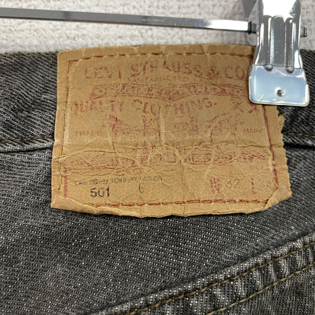Levi's　リーバイス　ユーロリーバイス　501　ブラックデニムパンツ/ダメージジーンズ　インディゴ　黒　ブラック　W32サイズ