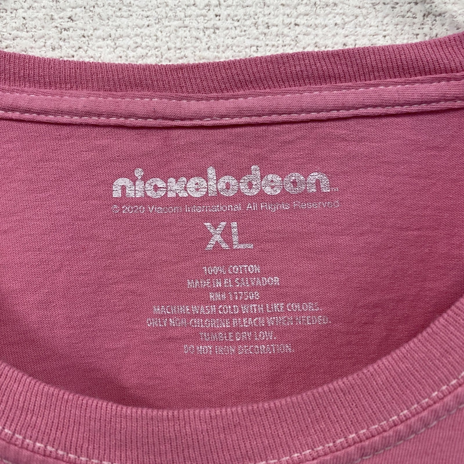 nickelodeon　ニコロデオン　半袖キャラクタープリントTシャツ　キャラクターT　アニメT　ピンク　XLサイズ