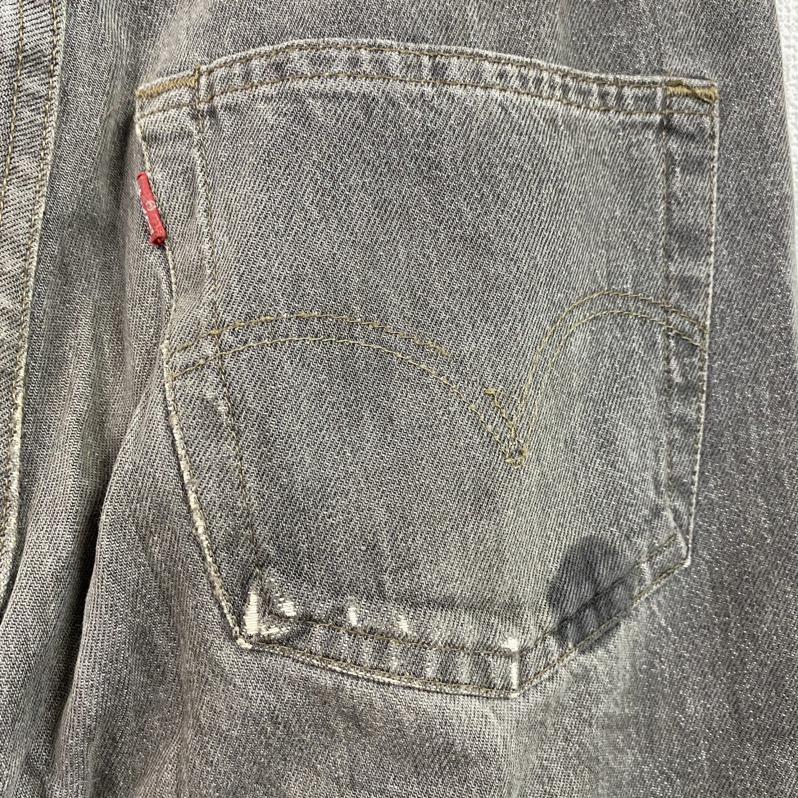 Levi's　リーバイス　ユーロリーバイス　501　ブラックデニムパンツ/ダメージジーンズ　インディゴ　黒　ブラック　W32サイズ