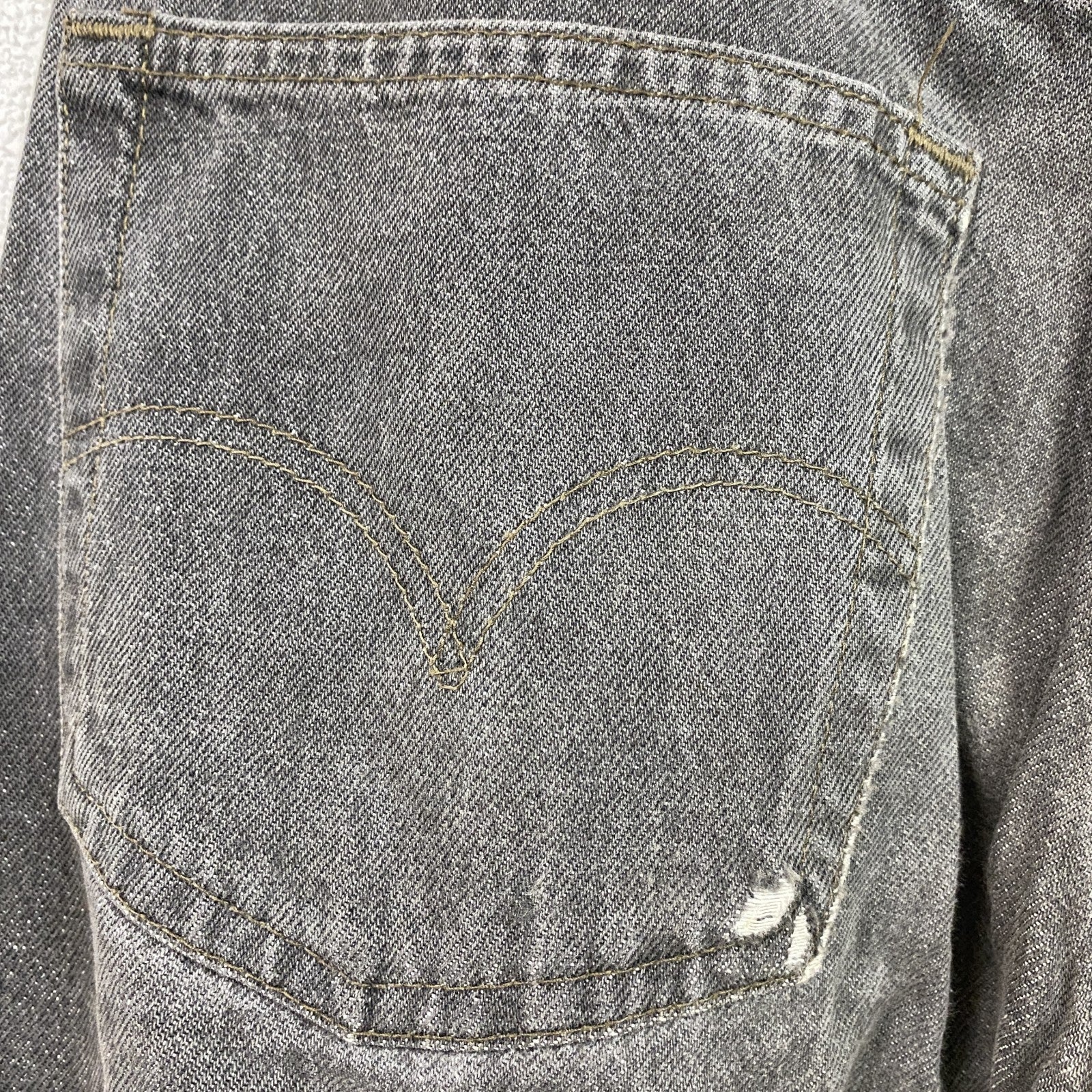 Levi's　リーバイス　ユーロリーバイス　501　ブラックデニムパンツ/ダメージジーンズ　インディゴ　黒　ブラック　W32サイズ