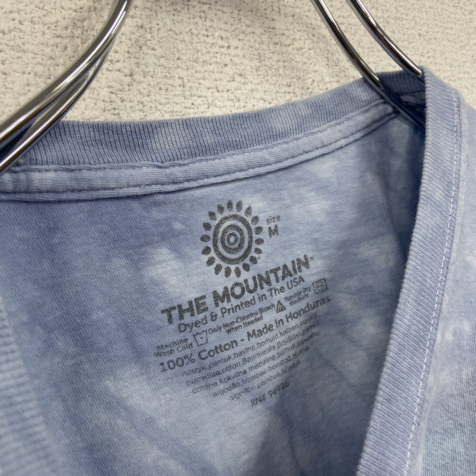 THE MOUNTAIN　ザマウンテン　半袖プリントTシャツ　アニマルT　タイダイ　水色　ライトブルー　XL