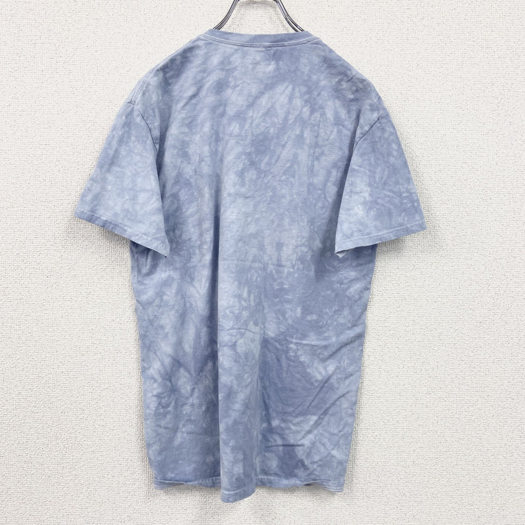 THE MOUNTAIN　ザマウンテン　半袖プリントTシャツ　アニマルT　タイダイ　水色　ライトブルー　XL