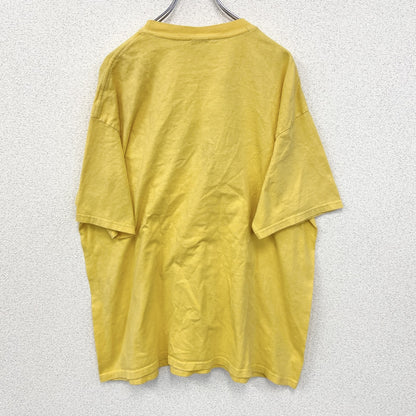 古着 used　YAZBEK　半袖刺デザインTシャツ　ビッグT　Cozumel　メキシコ　クルーネック　黄色　2XLサイズ