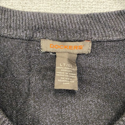 古着　used　DOCKERS　ドッカーズ　ベスト　ニット　ノースリーブ　無地　ノームコア　レトロデザイン　グレー　Lサイズ
