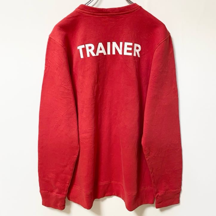 古着 used　UNDER ARMOUR アンダーアーマー　長袖ロゴプリントスウェット　トレーナー　レッド　クルーネック　Mサイズ