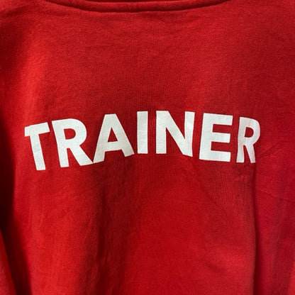 古着 used　UNDER ARMOUR アンダーアーマー　長袖ロゴプリントスウェット　トレーナー　レッド　クルーネック　Mサイズ