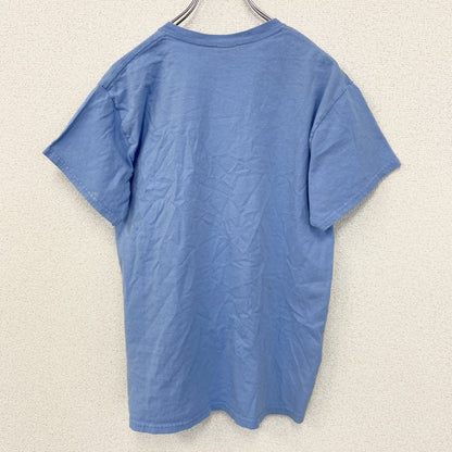 古着 used　GILDAN ギルダン　半袖プリントデザインTシャツ　フロリダ　クルーネック　レトロ　青　ブルー　Mサイズ
