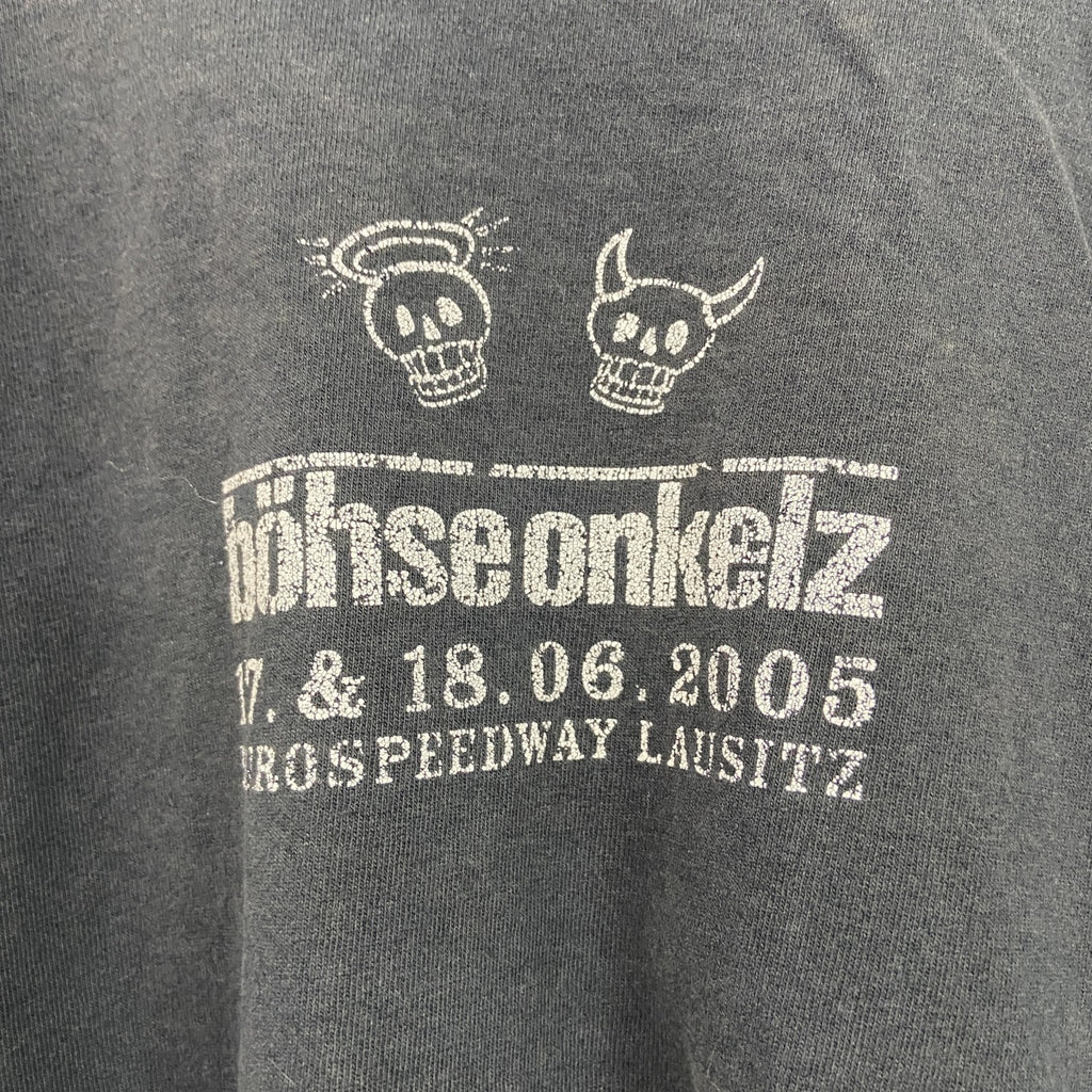 ～00s　bo　半袖プリントTシャツ　ヴィンテージ　シングルステッチ　スカル　黒　ブラック　XLサイズ