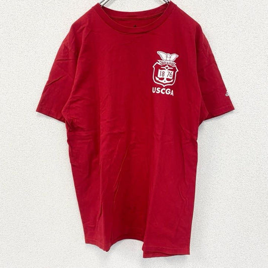 古着　used　adidas　アディダス　半袖プリントTシャツ　USCGA　CADRE　レトロデザイン　赤　レッド　Lサイズ