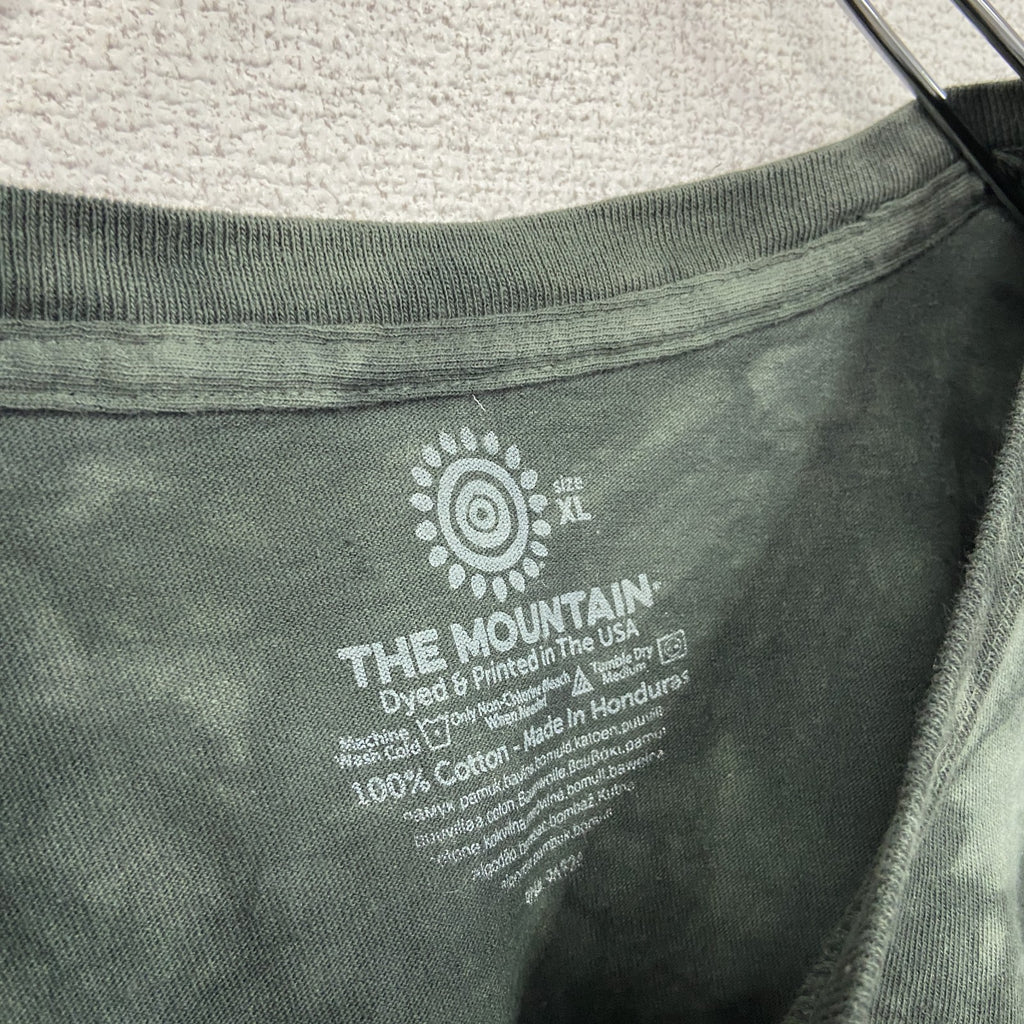 THE MOUNTAIN　ザマウンテン　半袖プリントTシャツ　アニマルT　タイダイ　緑　グリーン　XL