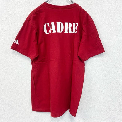 古着　used　adidas　アディダス　半袖プリントTシャツ　USCGA　CADRE　レトロデザイン　赤　レッド　Lサイズ