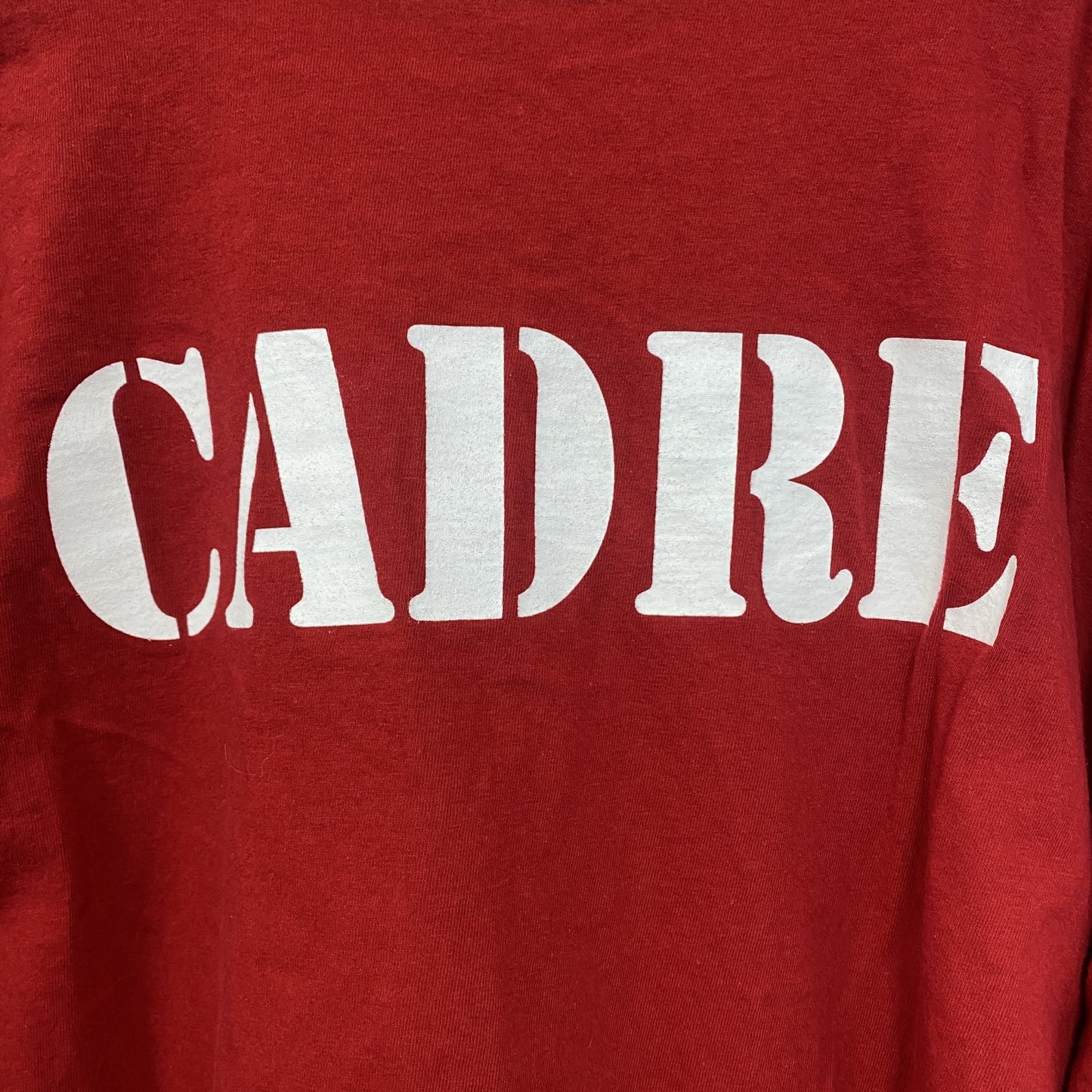 古着　used　adidas　アディダス　半袖プリントTシャツ　USCGA　CADRE　レトロデザイン　赤　レッド　Lサイズ