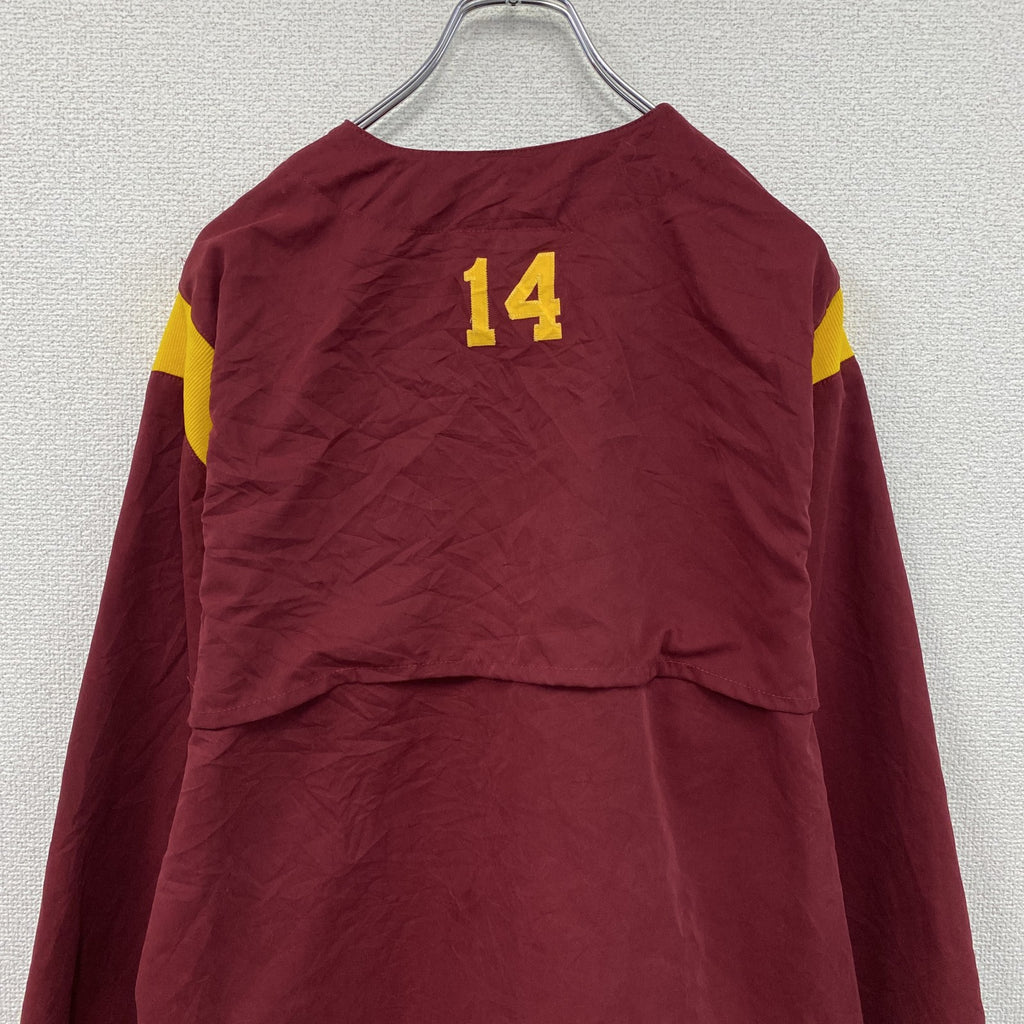 UNIFORMS EXPRESS　ハーフボタンプルオーバー　ネーム刺繍　カレッジタイプ　ドローコード　ボルドー　Mサイズ