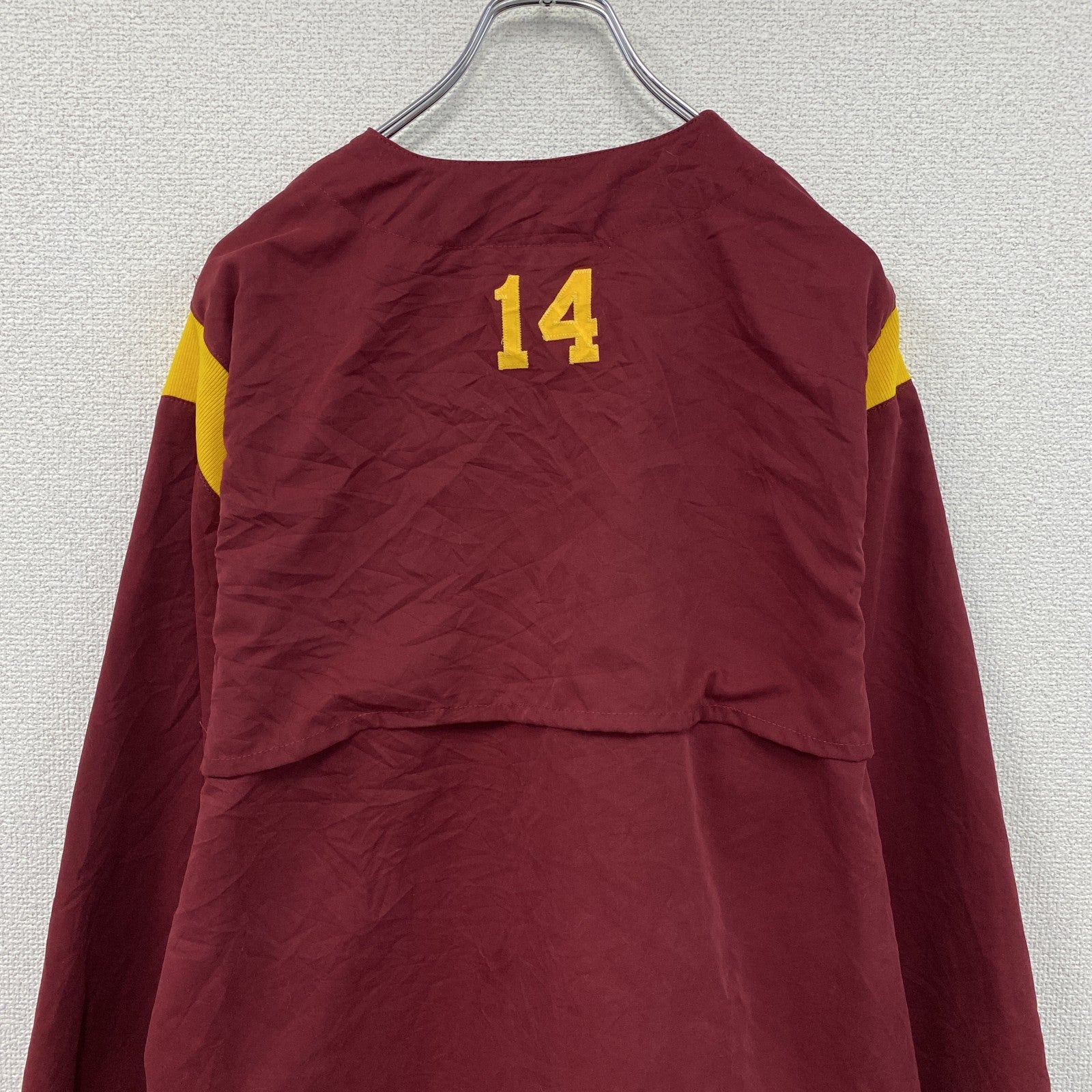 UNIFORMS EXPRESS　ハーフボタンプルオーバー　ネーム刺繍　カレッジタイプ　ドローコード　ボルドー　Mサイズ