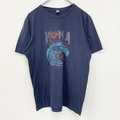 古着 used　CANVAS キャンバス　半袖プリントデザインTシャツ　コナビール　ハワイ限定　サーフィン　クルーネック　Lサイズ