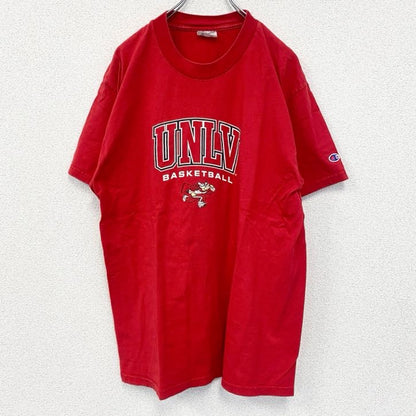 古着　used　champion　チャンピオン　半袖カレッジプリントTシャツ　UNLV　バスケ　レトロ　赤　レッド　Lサイズ