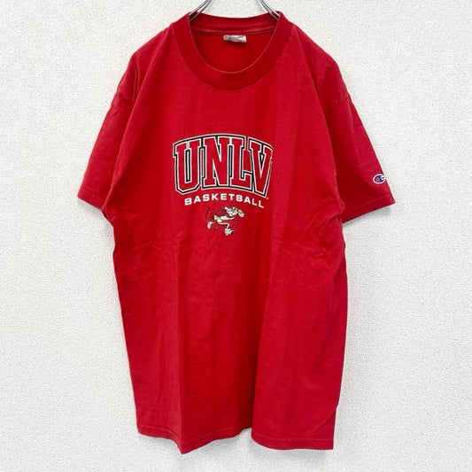 古着　used　champion　チャンピオン　半袖カレッジプリントTシャツ　UNLV　バスケ　レトロ　赤　レッド　Lサイズ