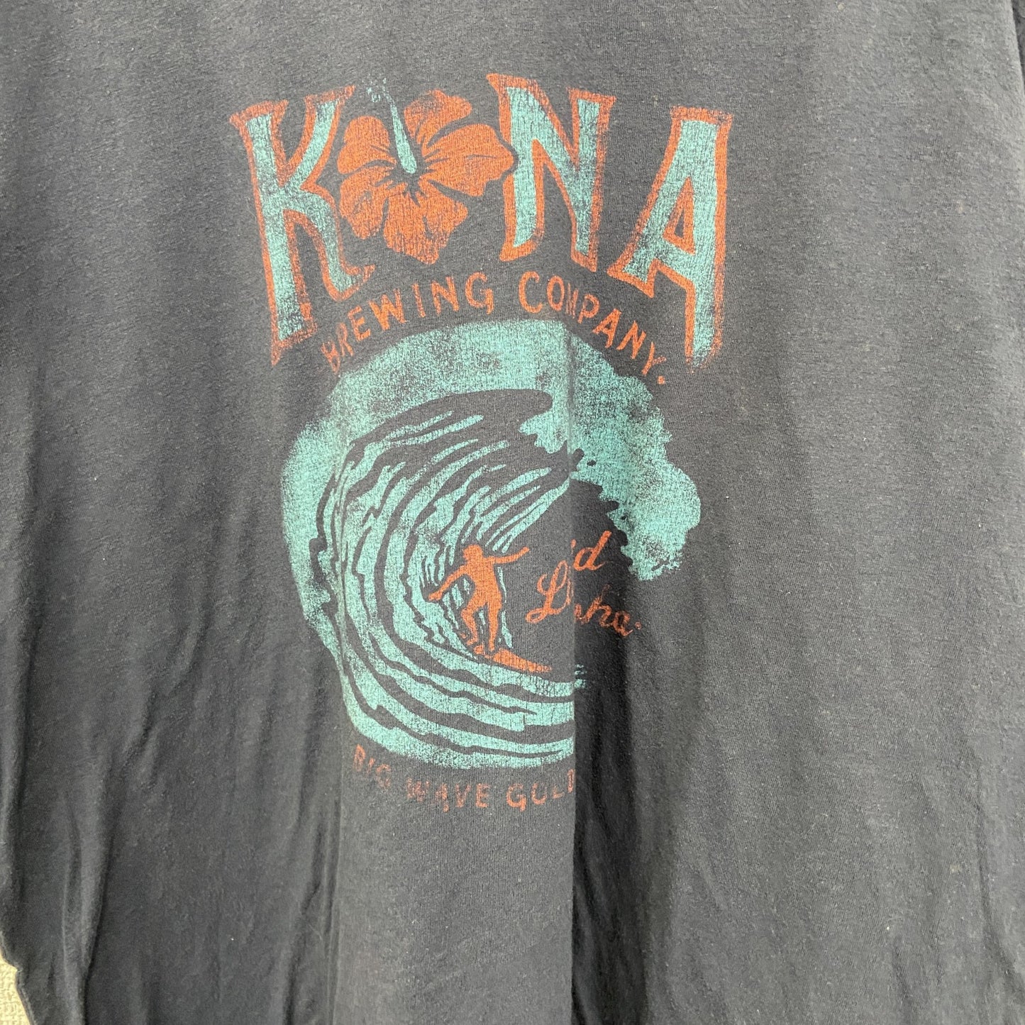 古着 used　CANVAS キャンバス　半袖プリントデザインTシャツ　コナビール　ハワイ限定　サーフィン　クルーネック　Lサイズ