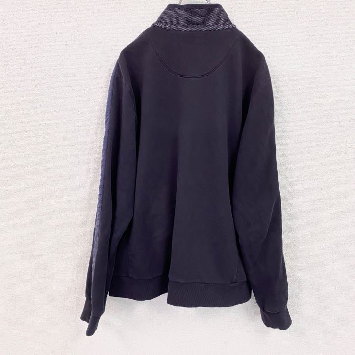 HUGO BOSS　ヒューゴボス　フルジップスウェットブルゾン　バイカラー　黒　紺　ブラック　ネイビー