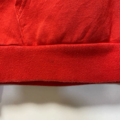古着 used　puma プーマ　長袖ワンポイントロゴ刺繍パーカー　フード付きスウェット　赤　レッド　秋冬服　シンプルデザイン