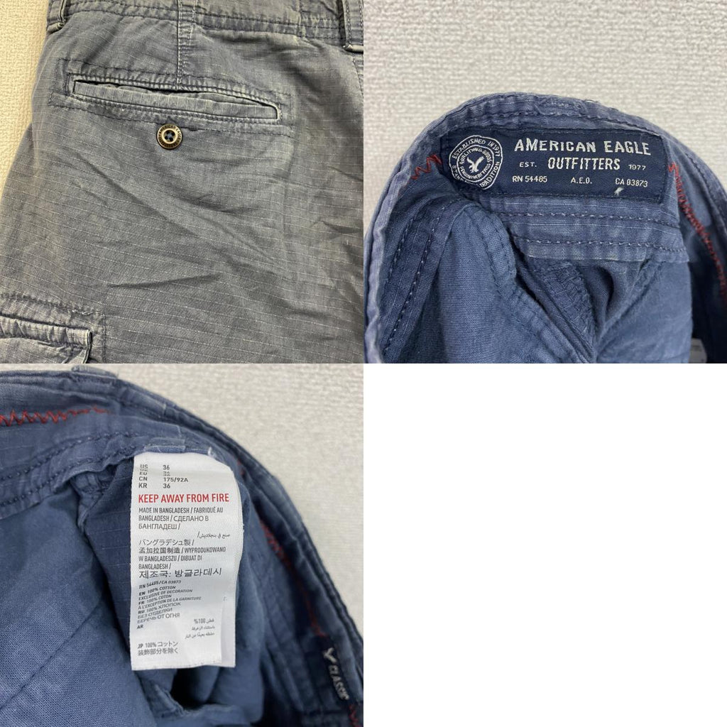 American Eagle　アメリカンイーグル　ハーフカーゴパンツ/ショートパンツ　ジップフライ　紺　ネイビー　36サイズ