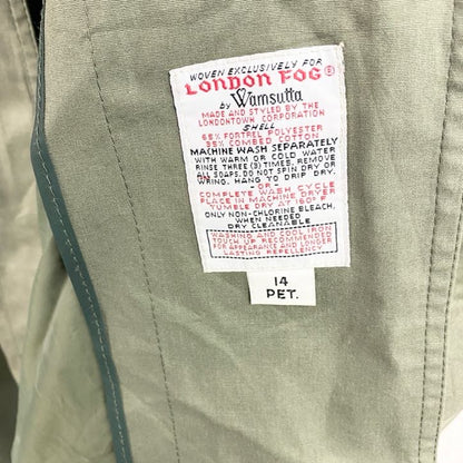 LONDON FOG　ロンドンフォグ　トレンチコート　比翼仕立て　チェックライナー　カーキ　14サイズ