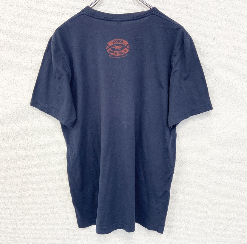 古着 used　CANVAS キャンバス　半袖プリントデザインTシャツ　コナビール　ハワイ限定　サーフィン　クルーネック　Lサイズ