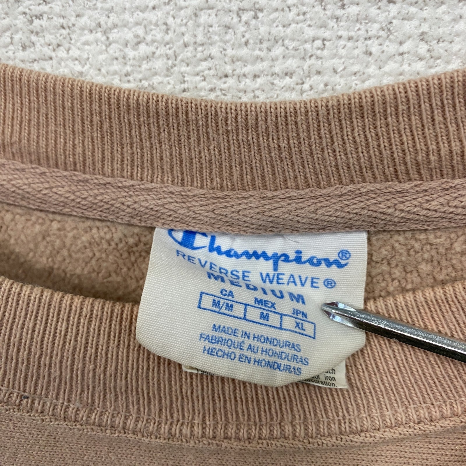Champion　チャンピオン　リバースウィーブ　スウェット/トレーナー　ヘビーウェイト　刺繡ロゴ　くすみピンク　Mサイズ