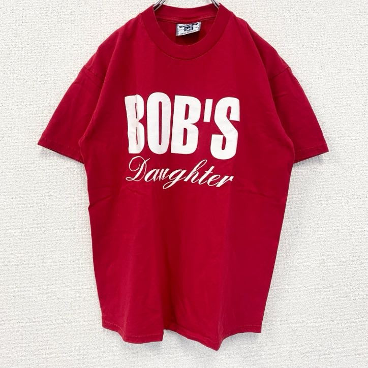 古着　used　LEE　リー　半袖プリントTシャツ　BOB’S　Daughter　ビッグロゴ　レトロ　赤　レッド　Mサイズ