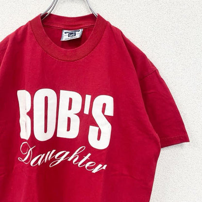 古着　used　LEE　リー　半袖プリントTシャツ　BOB’S　Daughter　ビッグロゴ　レトロ　赤　レッド　Mサイズ