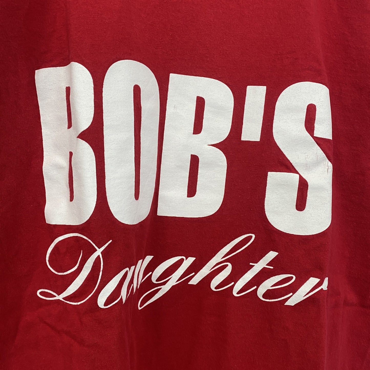 古着　used　LEE　リー　半袖プリントTシャツ　BOB’S　Daughter　ビッグロゴ　レトロ　赤　レッド　Mサイズ
