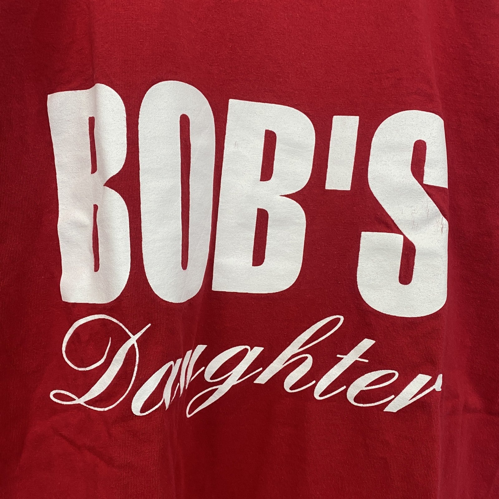 古着　used　LEE　リー　半袖プリントTシャツ　BOB’S　Daughter　ビッグロゴ　レトロ　赤　レッド　Mサイズ