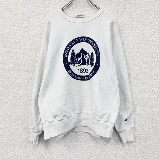 Champion　チャンピオン　リバースウィーブ　スウェット/トレーナー　カレッジプリント　現行　白　ホワイト　Mサイズ