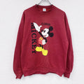 80s　 Velva Sheen　Mickey Mouse　Disney　スウェット/トレーナー　赤　レッド　Lサイズ