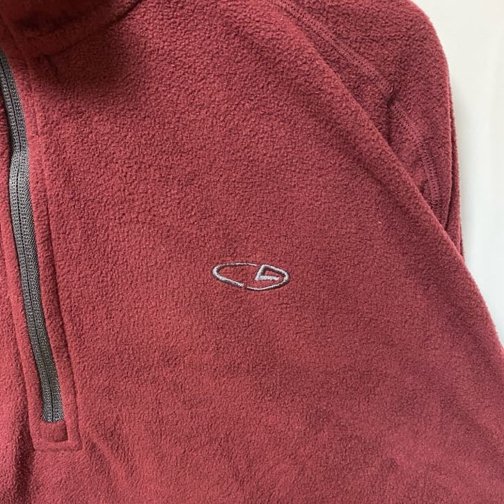 C9 by Champion　ハーフジップフリースジャケット/ボアジャケット　刺繍ロゴ　ワンポイント　ワインレッド　Lサイズ