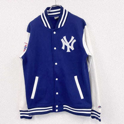 Majestic　スタジャン/スタジアムジャケット　MLB　ニューヨークヤンキース　青　ブルー　Lサイズ