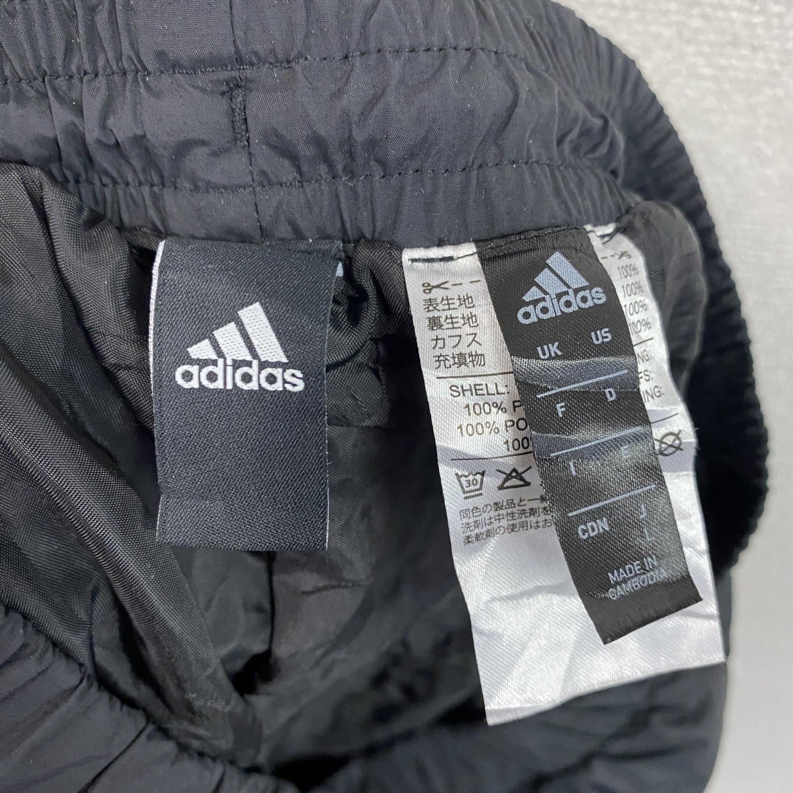 adidas　アディダス　ウィンドハイブリットパンツ　ジャージパンツ　黒　ブラック　Lサイズ