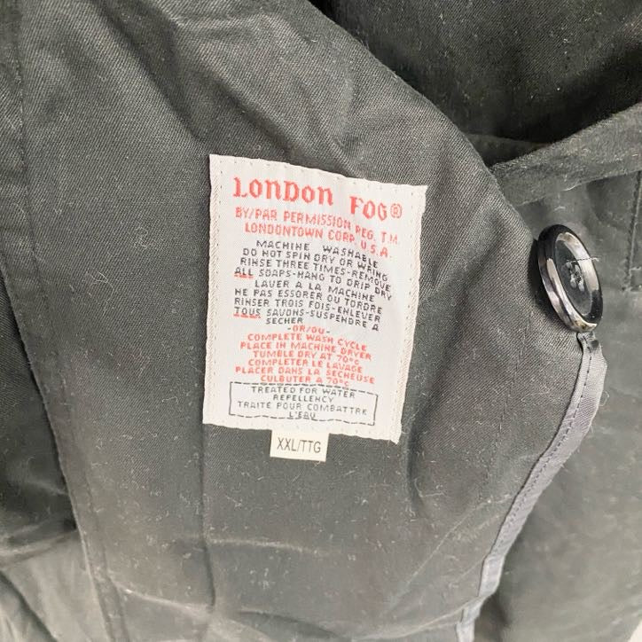 LONDON FOG　ロンドンフォグ　ダブルトレンチコート　黒　ブラック　XXLサイズ