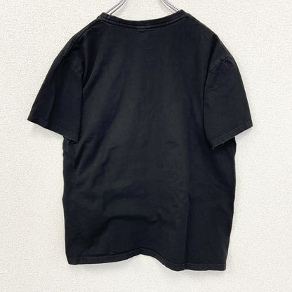 古着 used　ノーブランド　半袖デザインプリントTシャツ　BADGERHAWK　クルーネック　カジュアルデザイン　黒　Mサイズ