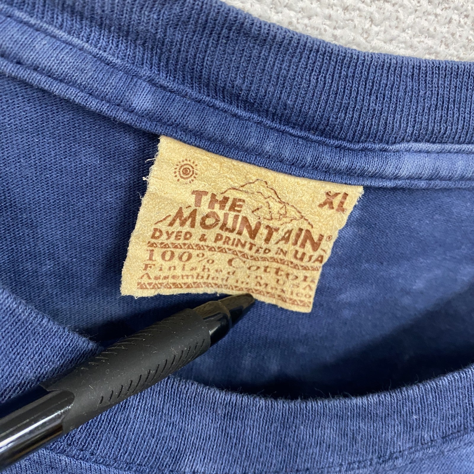 THE MOUNTAIN　ザマウンテン　半袖アニマルプリントTシャツ　タイダイ　青　ブルー　XLサイズ