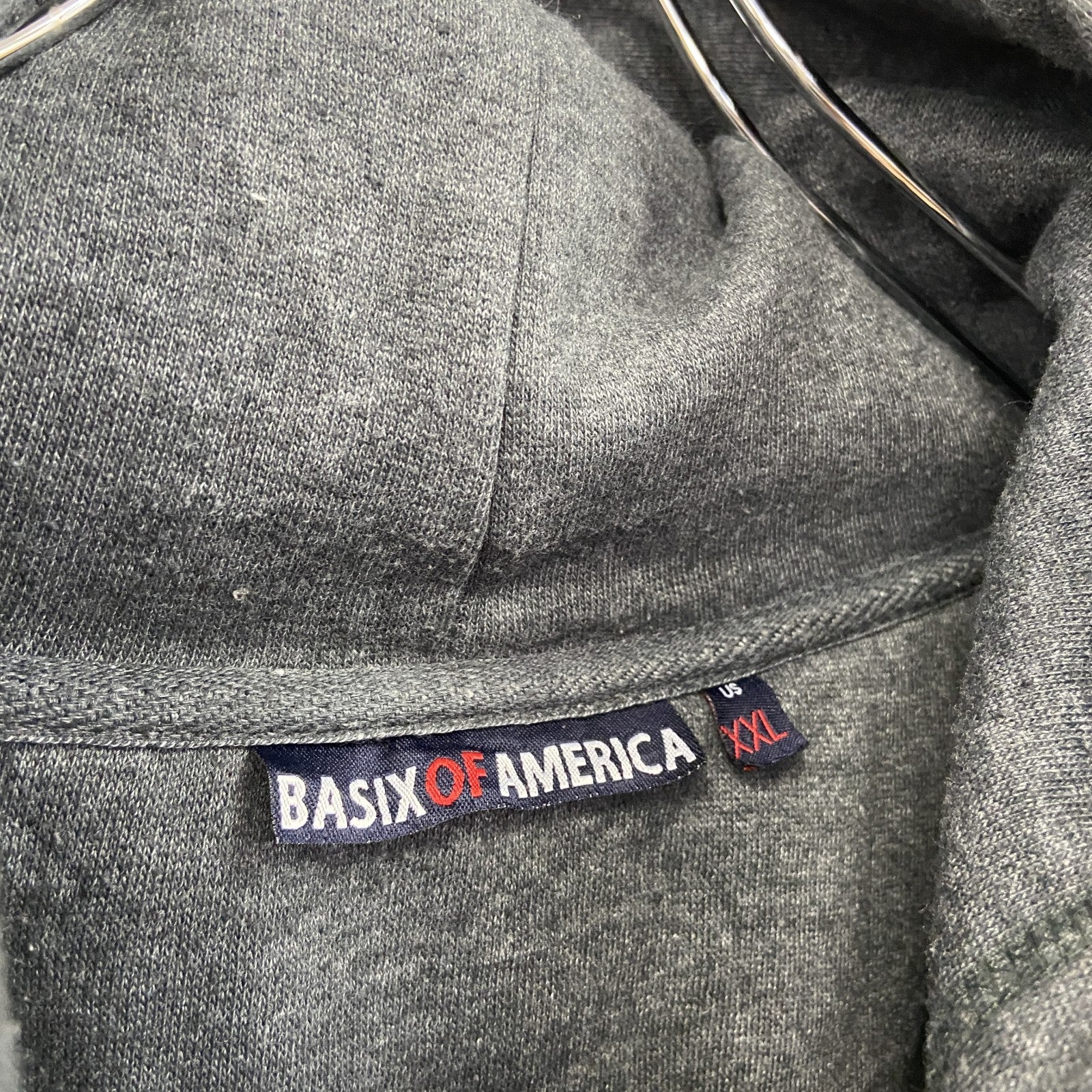 BASIX OF AMERICA　フルジップスウェットパーカー/フーディー　灰色　グレー　XXLサイズ