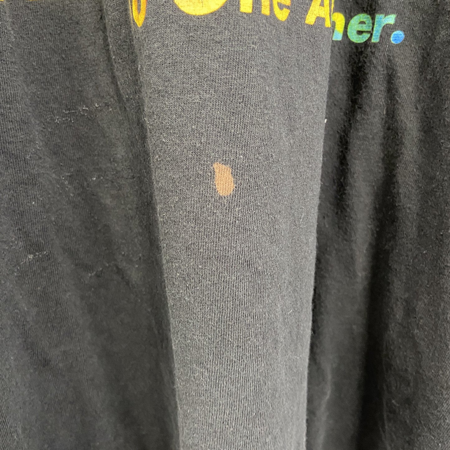 古着 used　DOM　半袖デザインプリントTシャツ　ビッグT　BEKIND　カラフル　クルーネック　カジュアル　黒　3XLサイズ