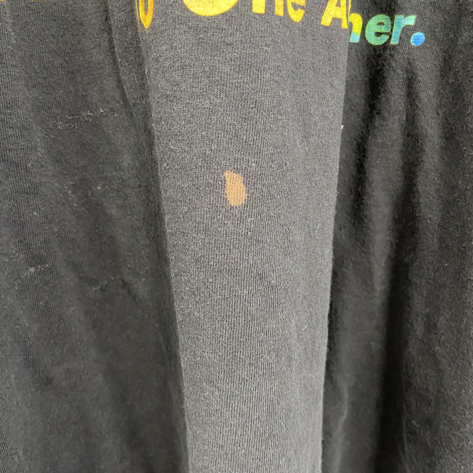 古着 used　DOM　半袖デザインプリントTシャツ　ビッグT　BEKIND　カラフル　クルーネック　カジュアル　黒　3XLサイズ