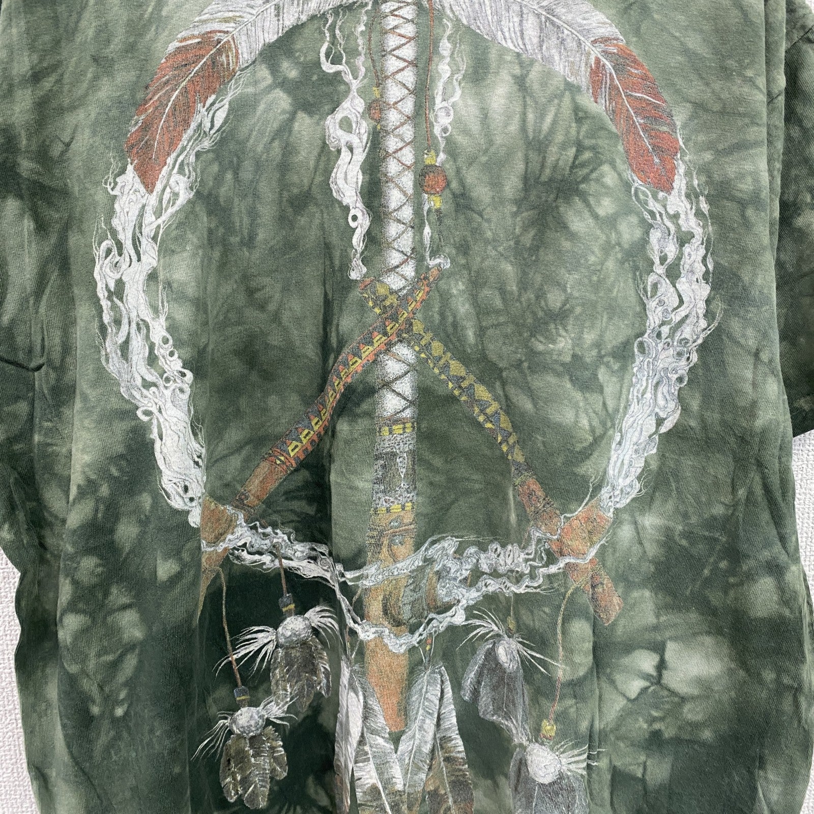THE MOUNTAIN　ザマウンテン　半袖プリントTシャツ　タイダイ　緑　グリーン　Lサイズ