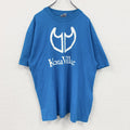 90s　Hanes　ヘインズ　半袖プリントTシャツ　ヴィンテージ　シングルステッチ　水色　ライトブルー　XLサイズ