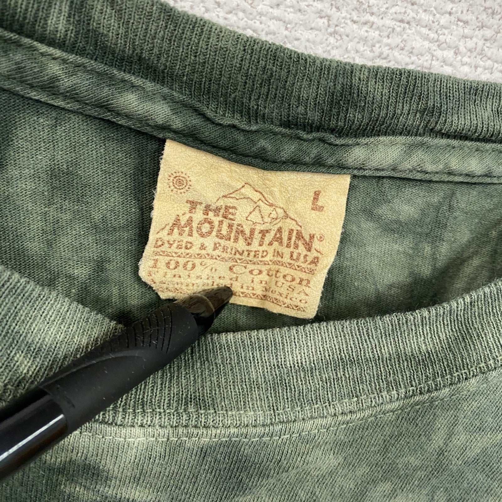 THE MOUNTAIN　ザマウンテン　半袖プリントTシャツ　タイダイ　緑　グリーン　Lサイズ