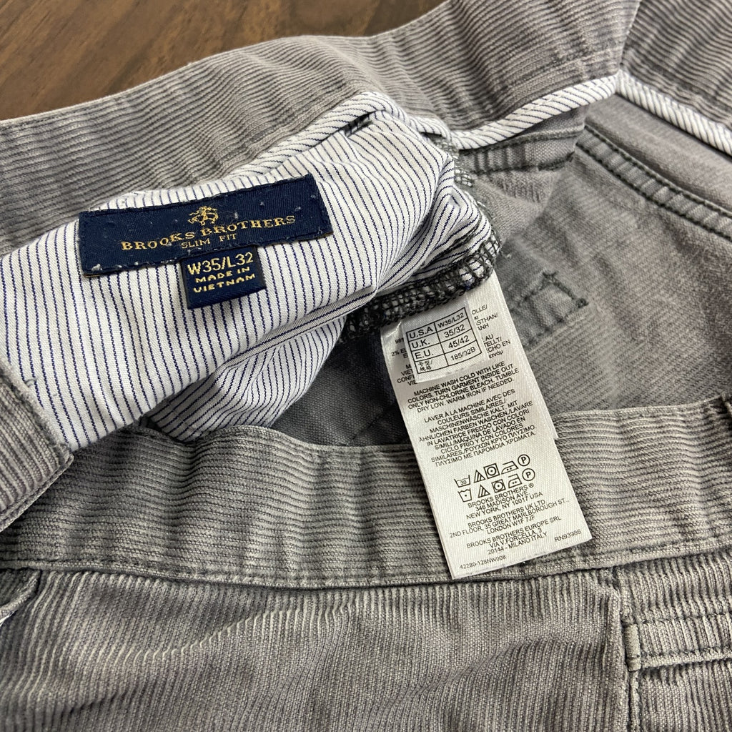 Brooks Brothers　ブルックスブラザーズ　コーデュロイパンツ　ジップフライ　灰色　グレー　W35サイズ